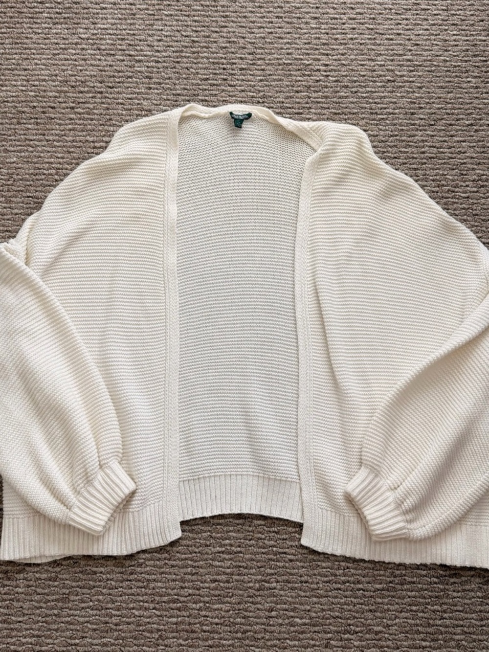 Cream Open-Front Women’s Knit Cardigan Sweater